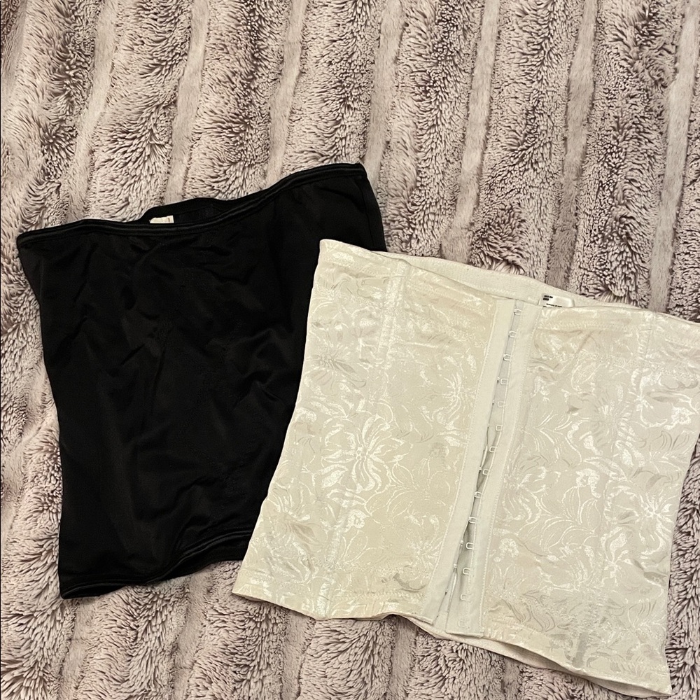Flexees Black and Cream Shapewear Set